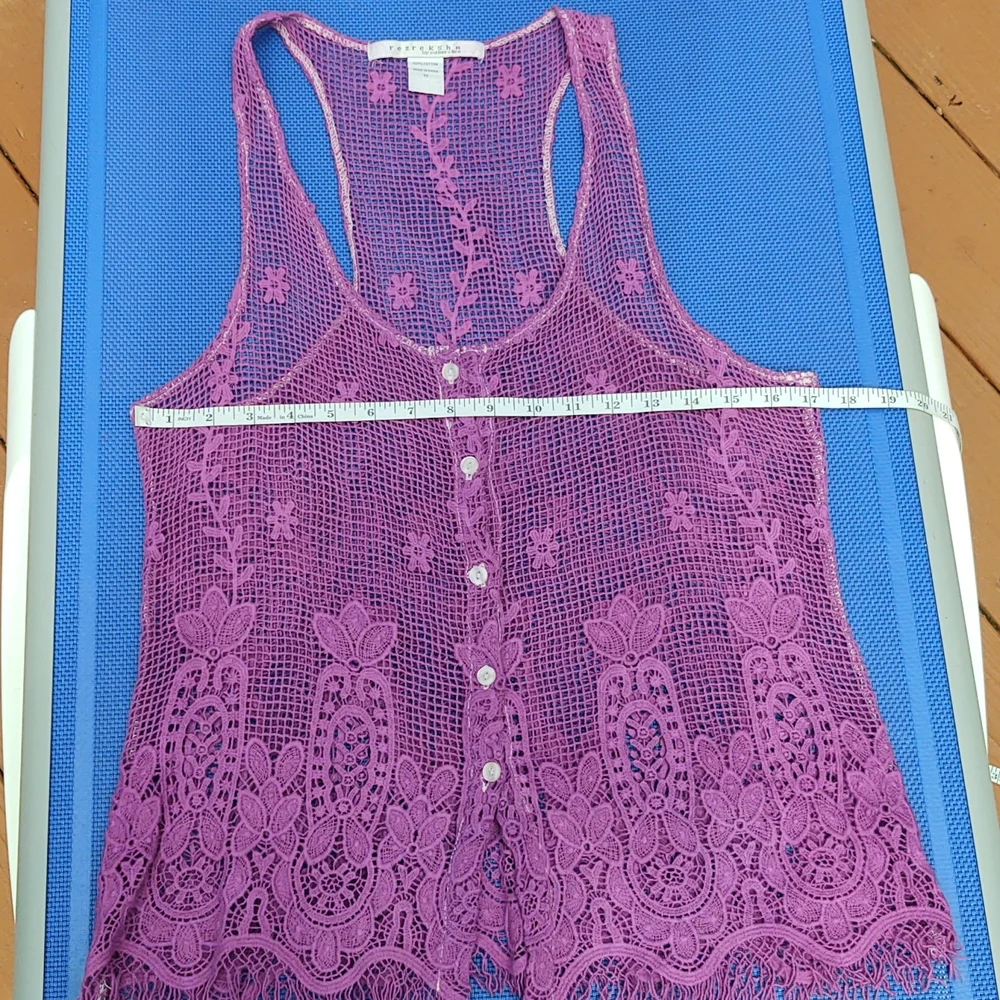 Crochet cotton tank/vest rezrekshn by Esther Chen size medium - Picture 8 of 9